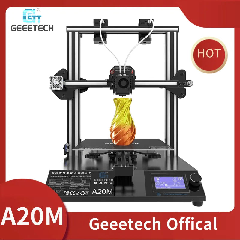 3D PRINT SHOP GEEETECH A20M 3D Printer 2 in 1 Mix-Color Printing Integrated Building Base & Dual extruder Design and Filament Detector