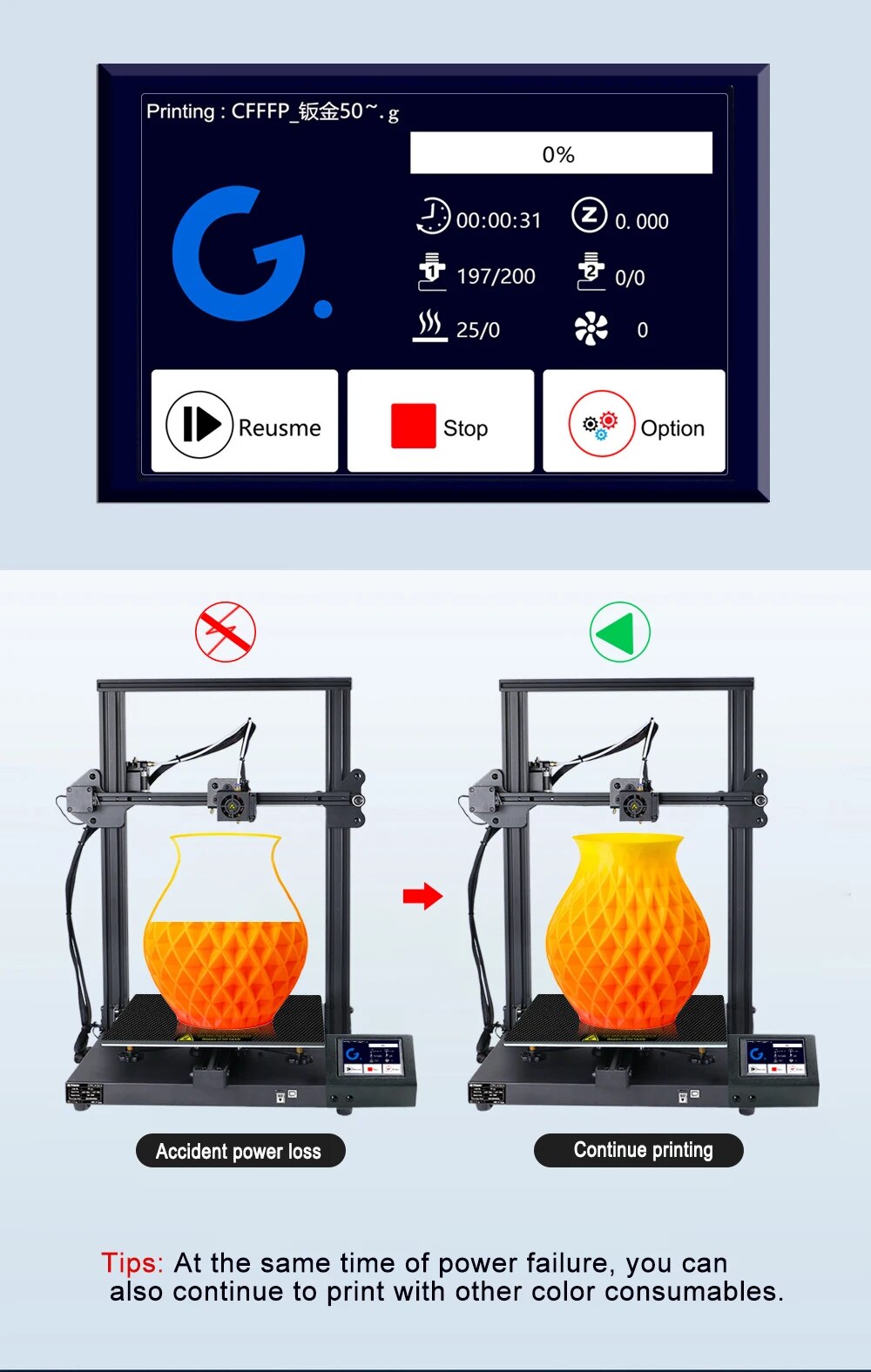 CREASEE Fdm Professional 3D Printer Large format  Metal Printing DIY Kit 3.5Inch Touch Screen Printer 3 D Dual Z Axis 300x300